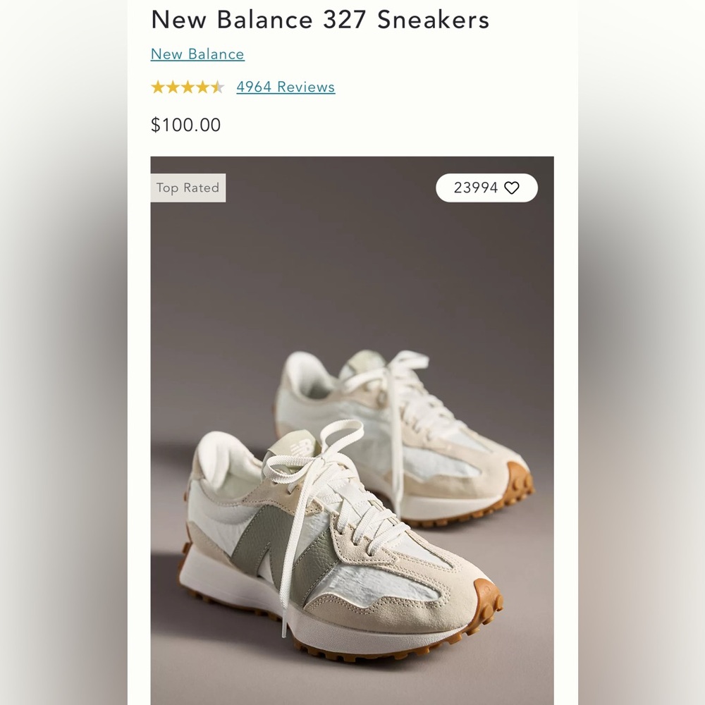 New Balance 327 in Linen/Sea Salt/Olive